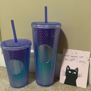 Blue Ombre Starbucks Venti Set of two - Mermaid Studded 2021